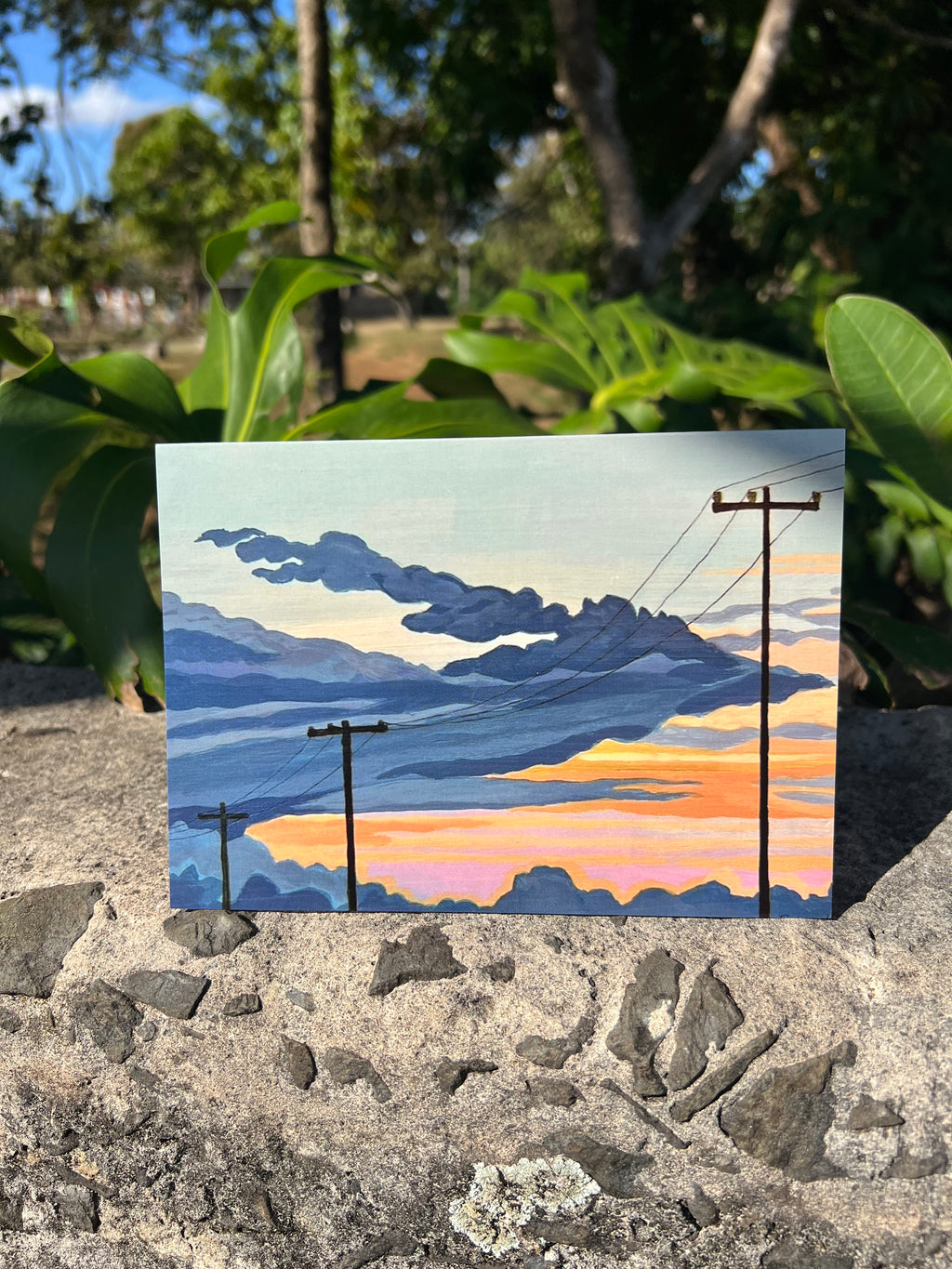 Telephone Poles Sunset Print 5" x 7"