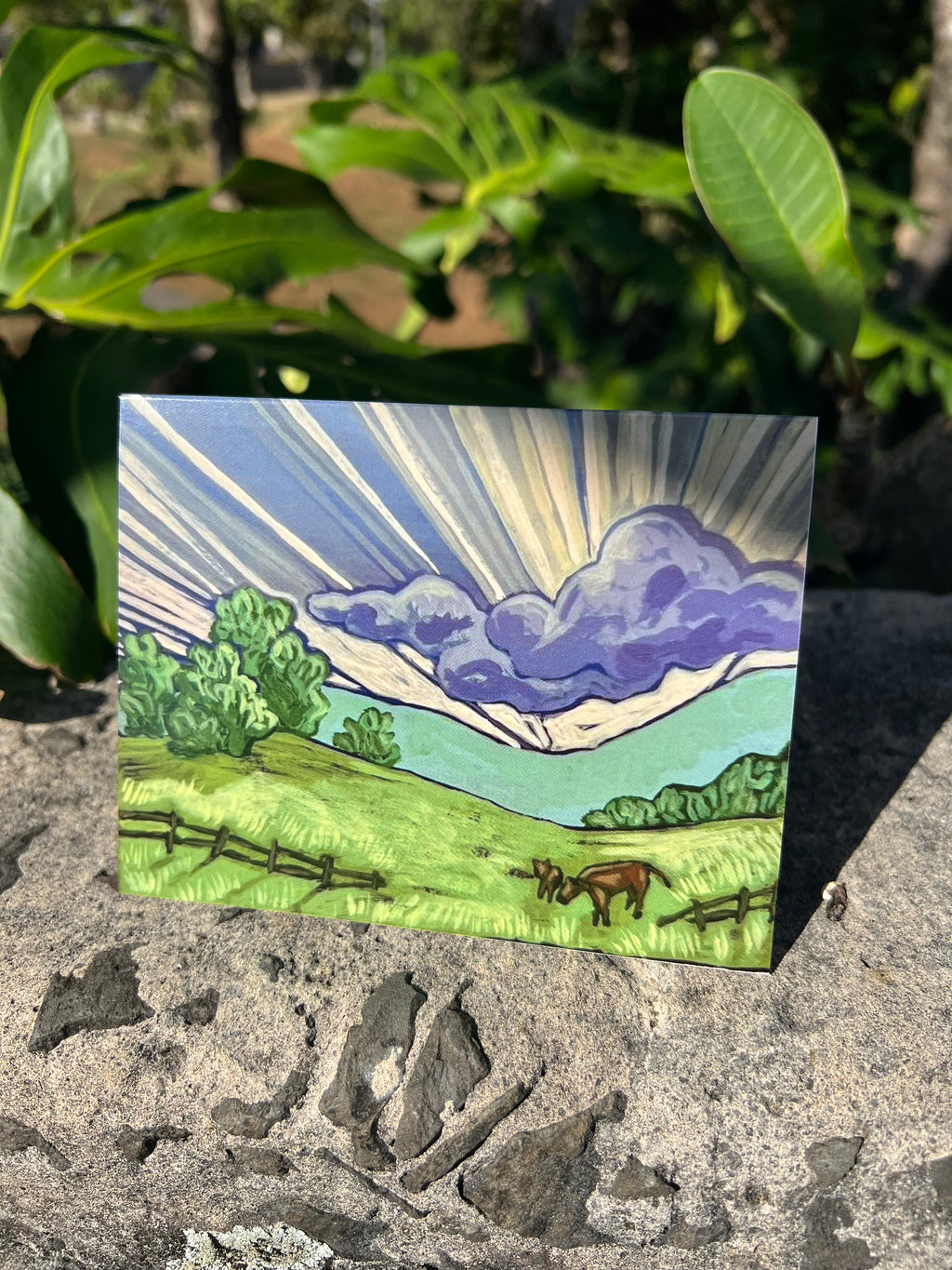 Pastures on Maui Print 4.25" x 5.5."
