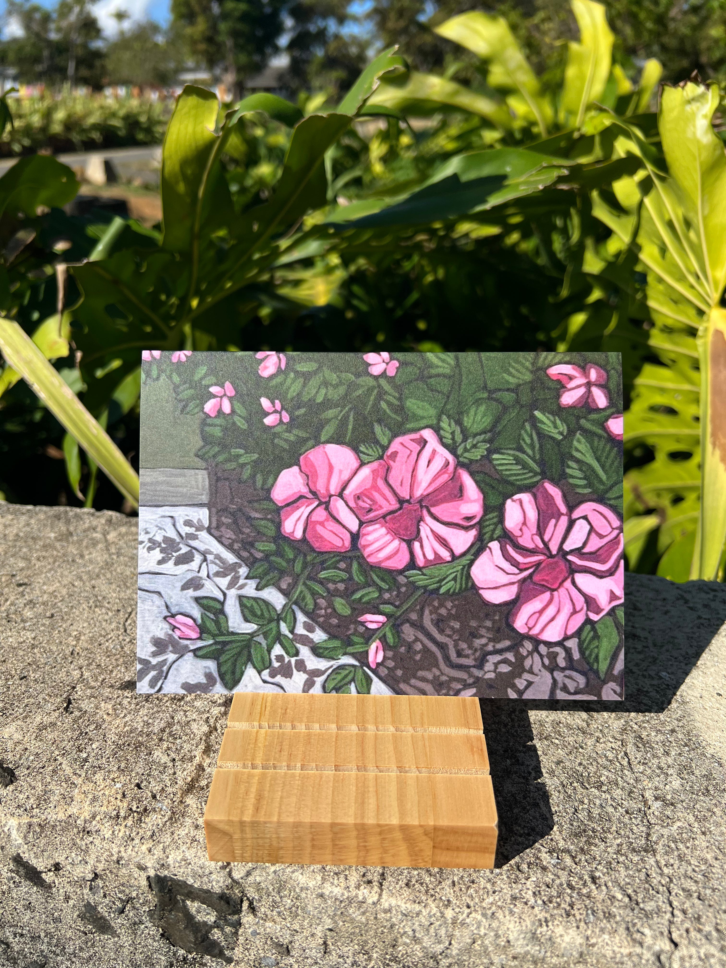 Pink Maui Flower Greeting Card