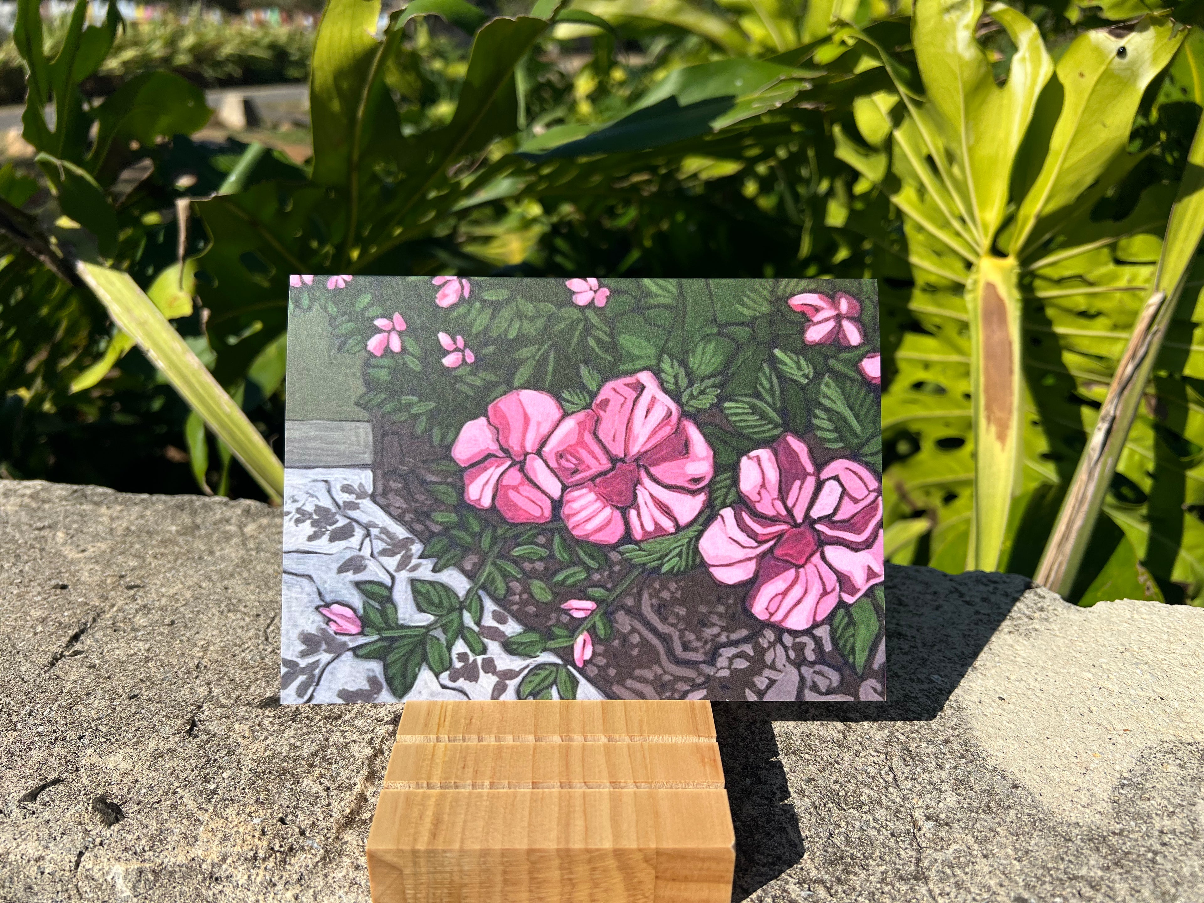 Pink Maui Flower Greeting Card