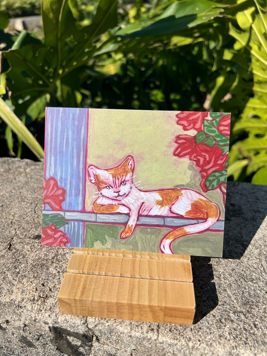 Sunbathing Maui Cat Print 4.25" x 5.5"