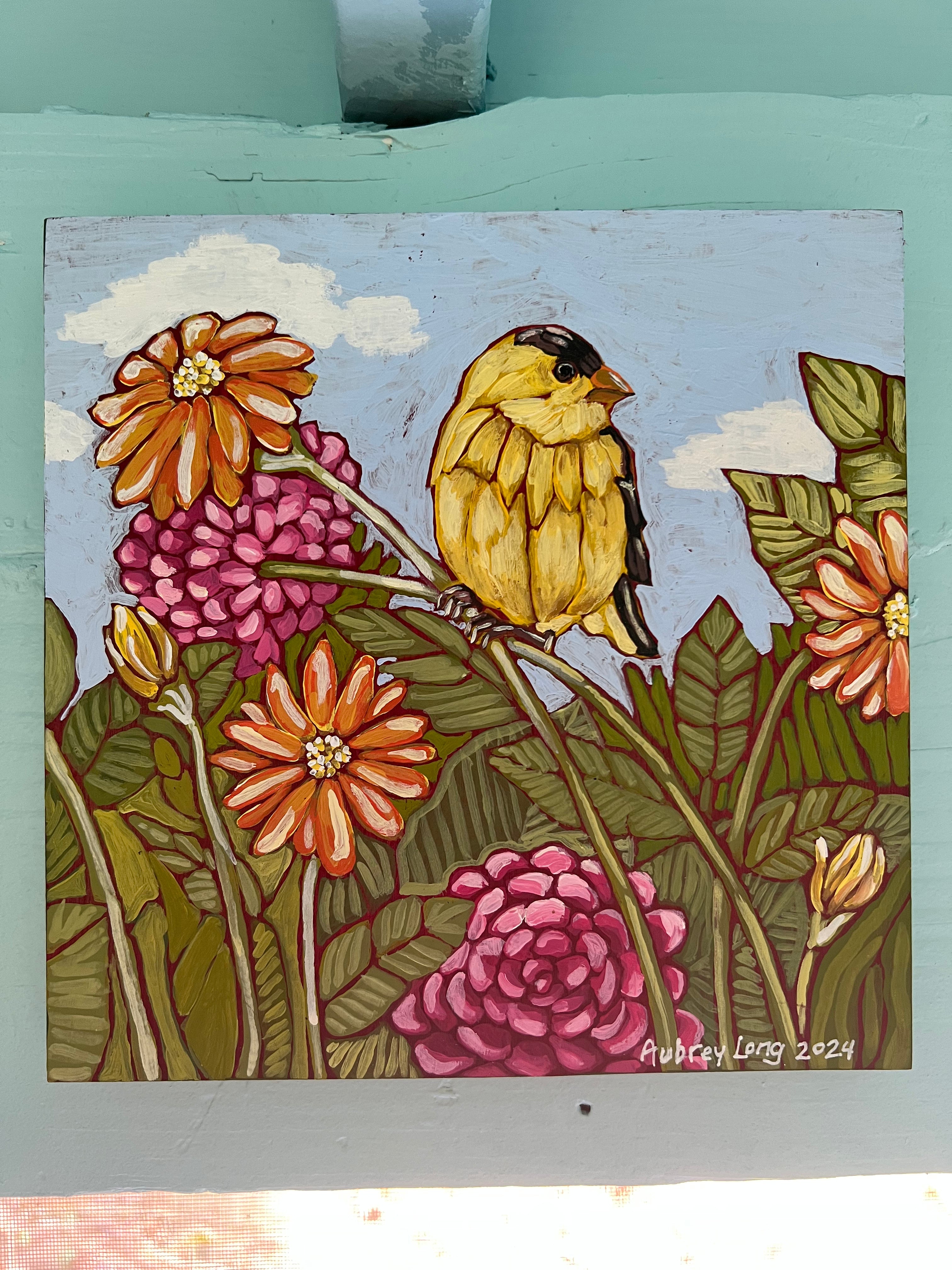 Goldfinch and Flowers