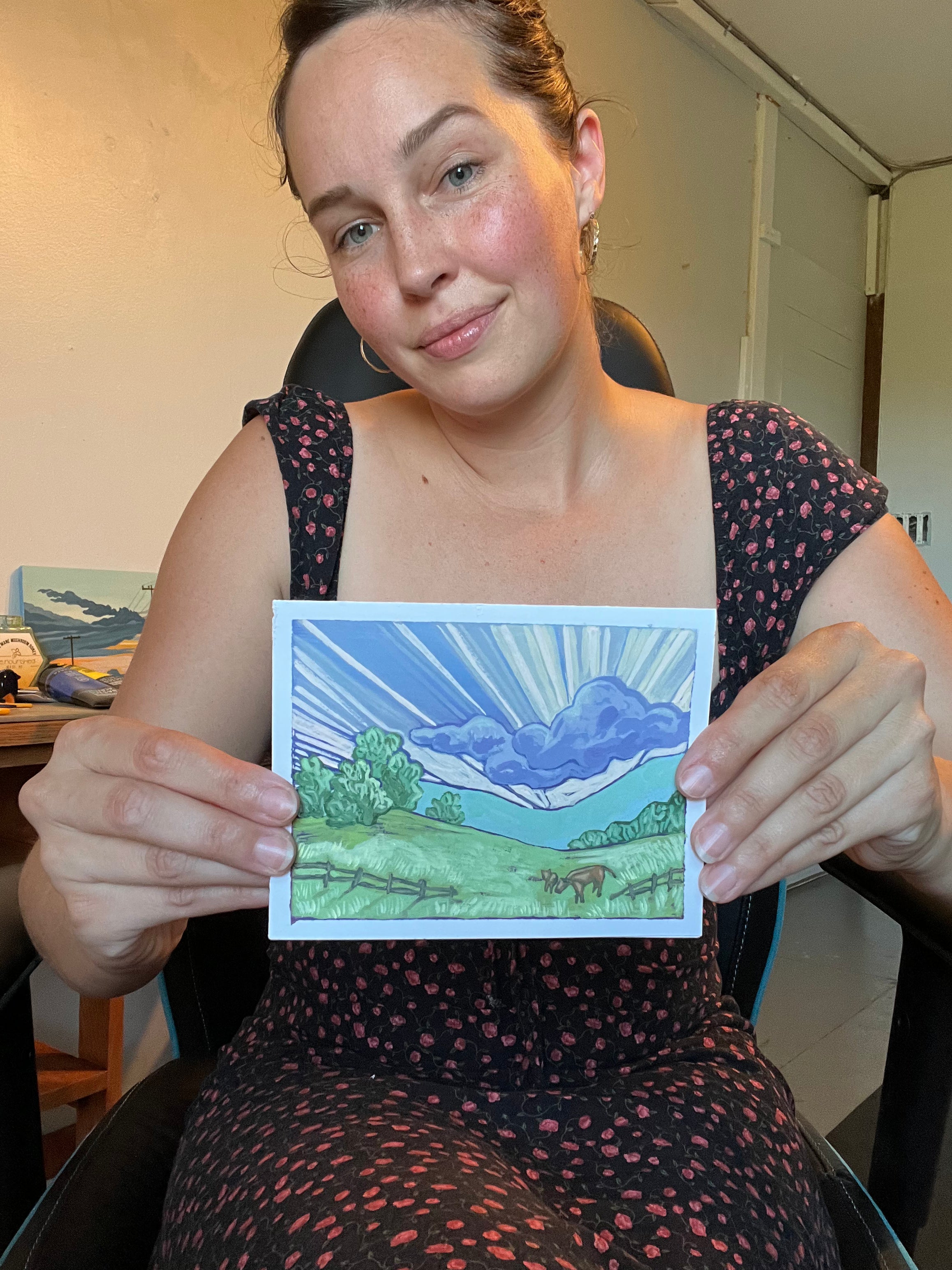 Pastures on Maui Print 4.25" x 5.5."