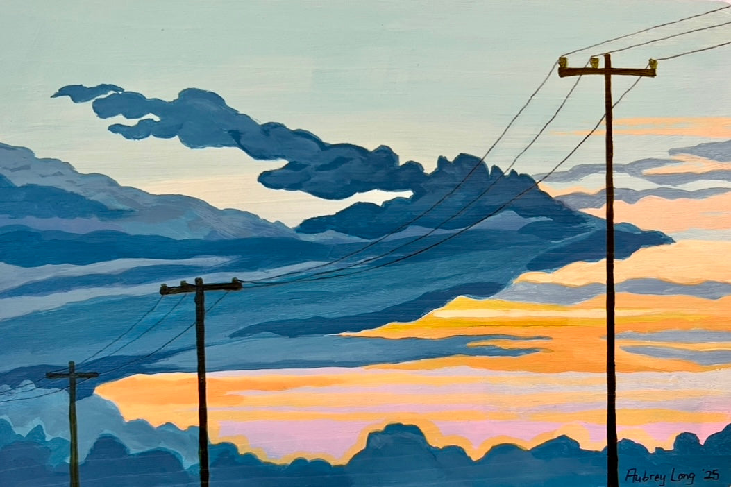 Telephone Poles Sunset Print 5" x 7"